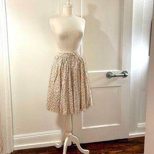 Handmade vintage cotton neutral floral square dancing skirt